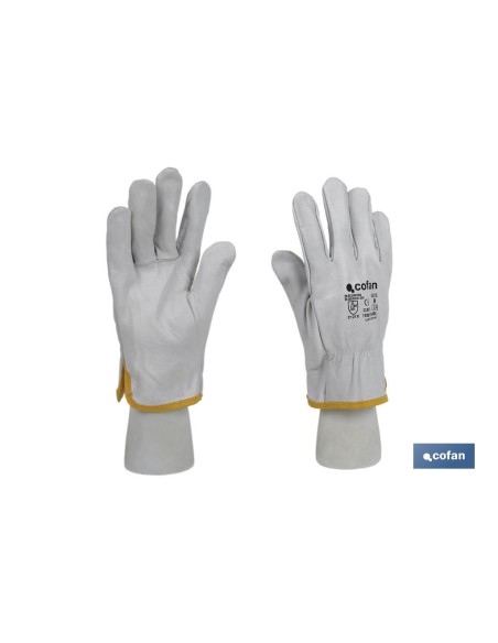 Pack mit 12 Lederhandschuhen Größe 8 Blister