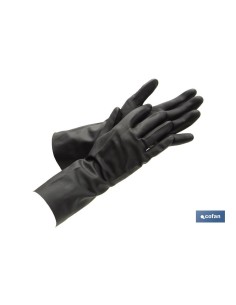 Pack mit 12 schwarzen Neoprenhandschuhen 100% T 10 für Industrieschutz