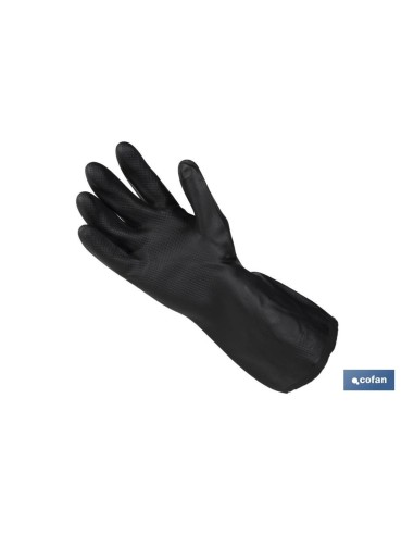 Pacote com 12 luvas pretas de neopreno 100% T 9 para proteção industrial