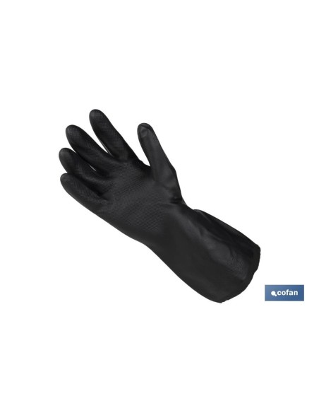 Pack 12 guantes negros neopreno 100% T 9 para protección industrial