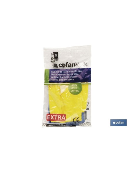 Pack de 12 gants bicolores en latex renforcé T 9