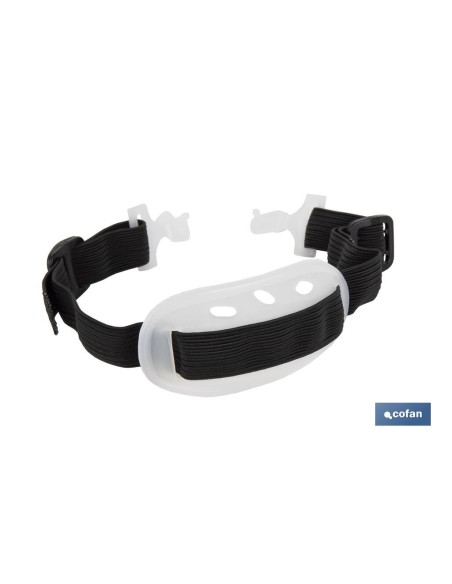 Cinghia elastica per casco da cantiere con mentoniera regolabile
