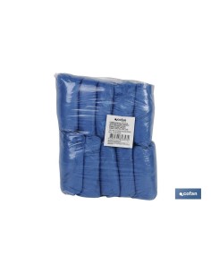 Pack de 100 couvre-chaussures bleus en polyéthylène avec ajustement élastique 2
