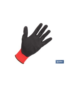 Pacco da 12 guanti in nitrile Sandy Coating rosso/nero taglia 9 2