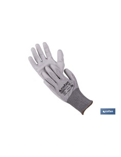 Pacote com 12 unidades de luvas anticorte impregnadas PU cinza T-9