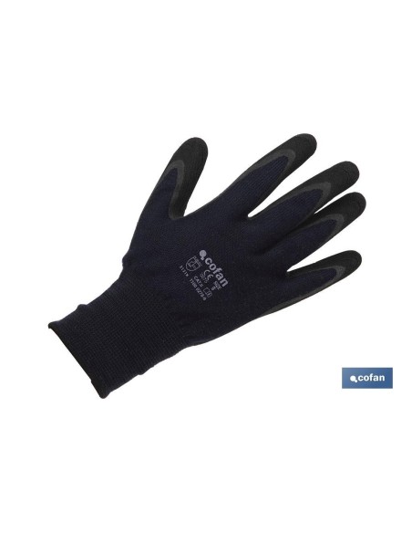 Pack mit 12 Polyester Unterstützungs-Handschuhen mit schwarzem Latex T-10