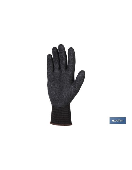 Pack de 12 gants support polyester latex noir T-8