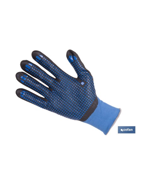 Pack de 12 gants en nitrile avec points bleus taille 10