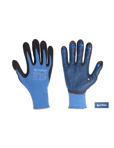 Pack de 12 gants en nitrile avec points bleus taille 10