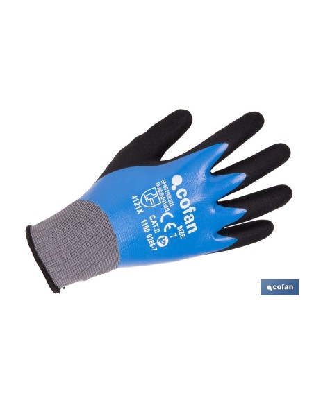 Pack of 12 blue nitrile gloves size 6