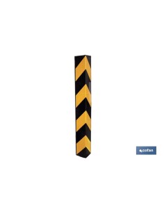 Straight corner protector 800x100mm with high visibility in yellow and black