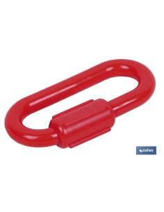 Plastic chain link connector 8mm red
