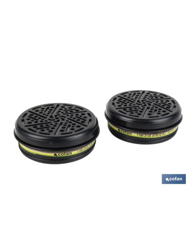 Set mit 2 A1B1E1K1-Filtern für chemischen Schutz