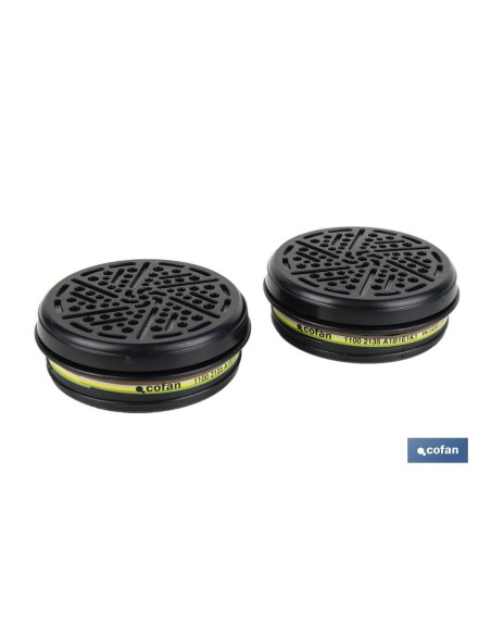 Ensemble de 2 filtres A1B1E1K1 pour protection chimique