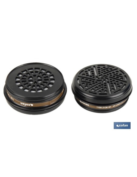 Ensemble de 2 filtres A1 pour protection contre les gaz et vapeurs