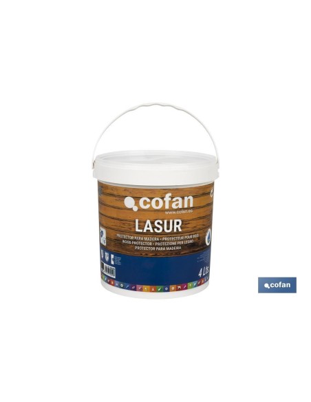 Lasur protecteur à l'eau pour bois mat chêne 4 L