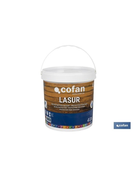 Lasur protector al agua para madera mate teca 4 L