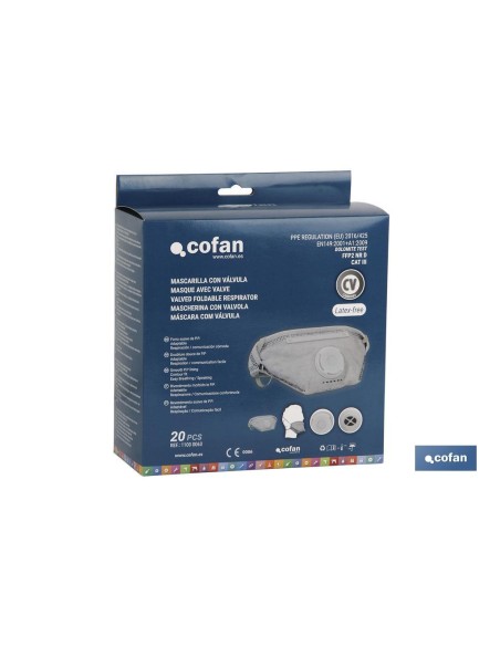 Pack of 20 Carbon FFP2D Masks with Valve