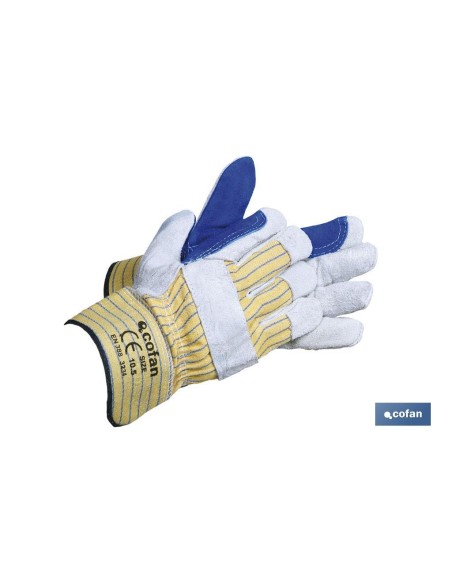 Pack 12 unidades guantes de serraje americano para carga y descarga