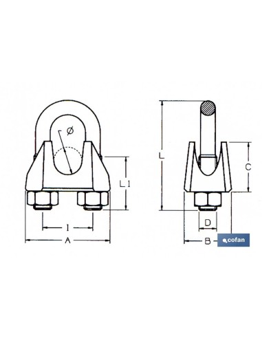 Pacco da 25 Fermacavi DIN-741 Zincato M-14
