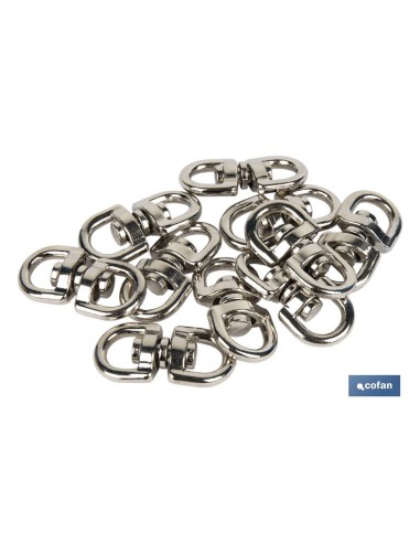 Pack mit 50 drehbaren vernickelten Karabinern 20x20mm für Seile