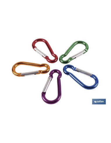 Pack mit 50 Aluminiumkarabiner Farben 6 x 60 mm