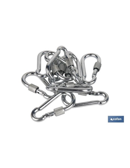 Pacchetto 100 moschettoni con sicurezza M-4x40