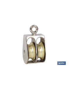 Pack mit 10 festen Doppelrollen vernickelt 40 mm
