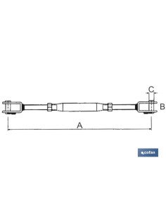 Pack of 5 units fork tensioner DIN 1480 M-12 galvanized 2