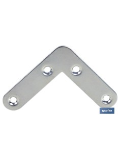 Pack de 40 unités d'équerres plates 40 mm en acier galvanisé