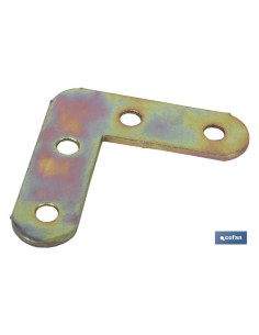 Pack de 40 unités d'équerre plate 80 mm en acier galvanisé