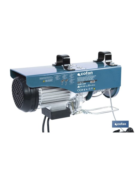 Palans électrique 1020 W 250/500 kg élévation 10/20 m