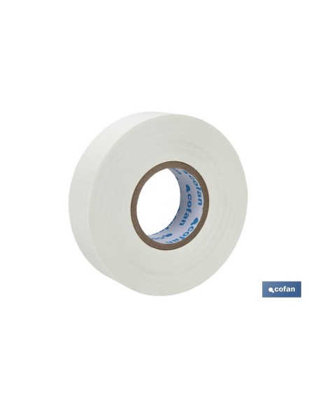 Pack de 10 unités de ruban isolant 180 microns blanc 19mm x 20 mètres