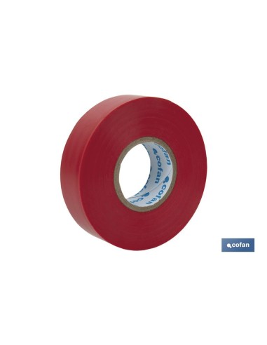 Pack de 10 unités de ruban isolant 180 microns rouge 19mm x 20 mètres