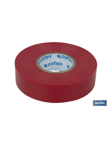Pack de 10 unités de ruban isolant 180 microns rouge 19mm x 20 mètres