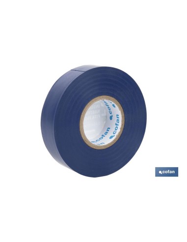 Pack de 10 unités de ruban isolant 180 microns bleu 19mm x 20 mètres