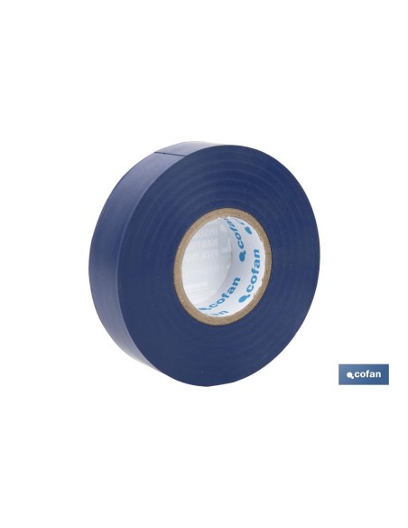 Pack de 10 unités de ruban isolant 180 microns bleu 19mm x 20 mètres