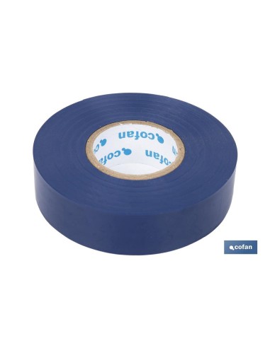 Pack de 10 unités de ruban isolant 180 microns bleu 19mm x 20 mètres