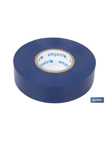 Pack de 10 unités de ruban isolant 180 microns bleu 19mm x 20 mètres
