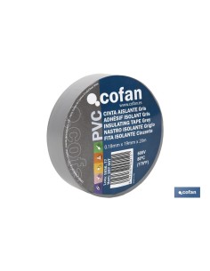 Pack de 10 unités de ruban isolant 180 microns gris 19mm x 20 mètres