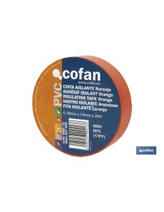 Pack de 10 unités de ruban isolant 180 microns orange 19mm x 20 mètres 2