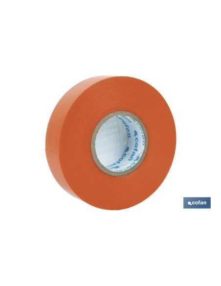 Pack de 10 unités de ruban isolant 180 microns orange 19mm x 20 mètres