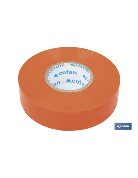 Pack de 10 unités de ruban isolant 180 microns orange 19mm x 20 mètres