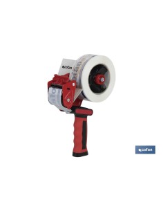 Dispenser di nastro adesivo con corpo in metallo e manico ergonomico