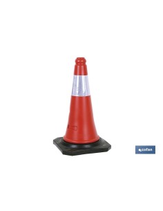 Reflektierender Polyethylenkegel 75 cm mit Gummibasis