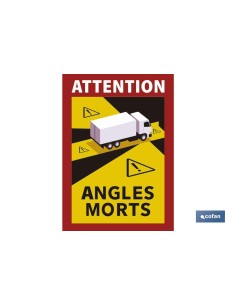 Adhesive Label Attention Angles Morts for Buses 17x25 cm