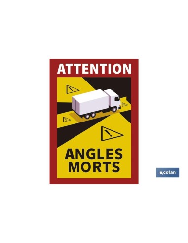 Adhesive Label Attention Angles Morts for Buses 17x25 cm