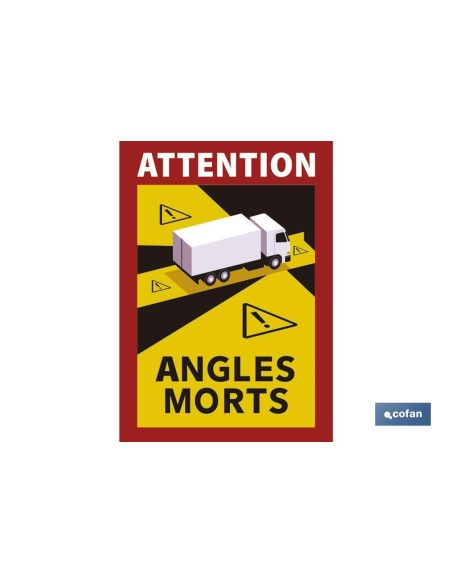 Adhesive Label Attention Angles Morts for Buses 17x25 cm