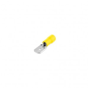 Terminal aislado enchufable macho plano 6,35/4-6mm Amarillo 50 uds 