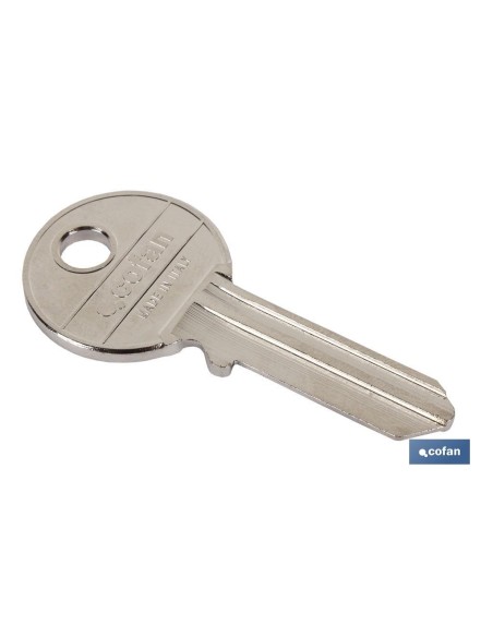 Pack of 5 blank keys for shutter locks